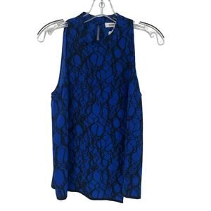 NWT $283 Elizabeth and James Sleeveless 100% Silk Top Ultra Blue Womens Small